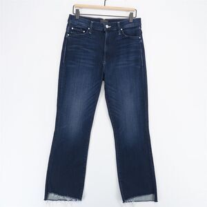 Mother The Insider Crop Jeans Womens 31 Blue Tongue And Cheek Step Fray